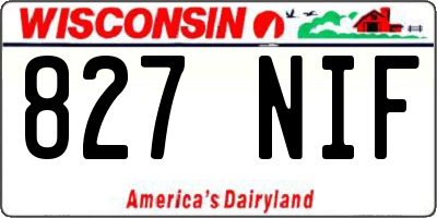 WI license plate 827NIF
