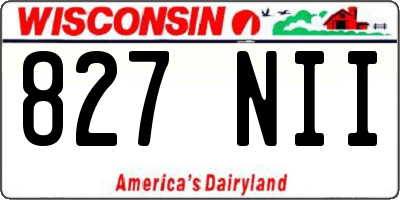 WI license plate 827NII