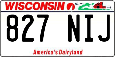 WI license plate 827NIJ