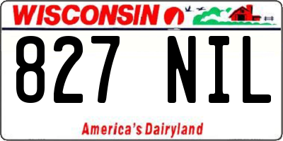 WI license plate 827NIL