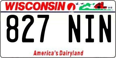 WI license plate 827NIN