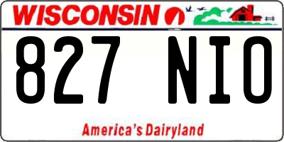 WI license plate 827NIO