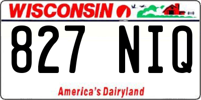 WI license plate 827NIQ