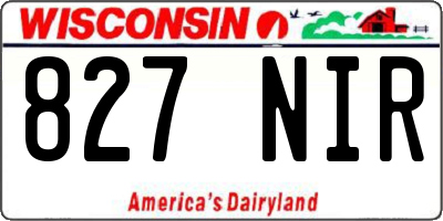 WI license plate 827NIR