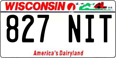WI license plate 827NIT