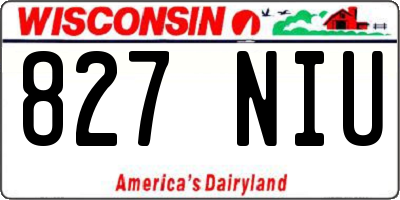 WI license plate 827NIU