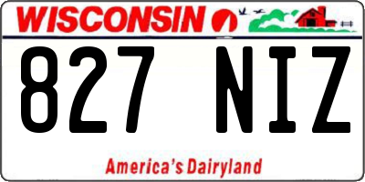 WI license plate 827NIZ