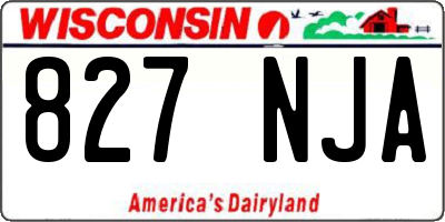 WI license plate 827NJA
