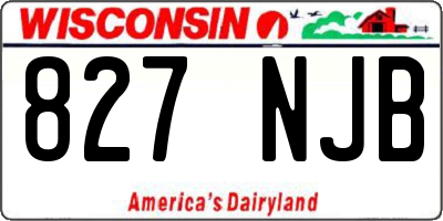 WI license plate 827NJB