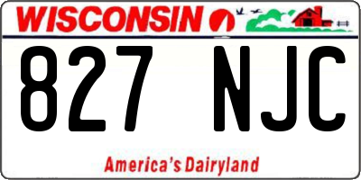 WI license plate 827NJC
