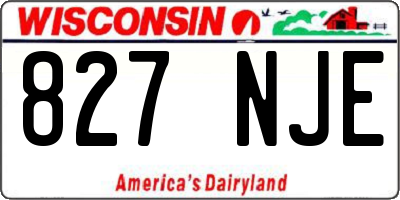 WI license plate 827NJE