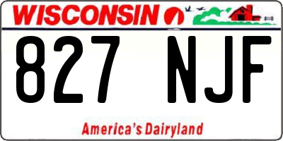 WI license plate 827NJF