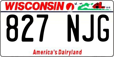 WI license plate 827NJG