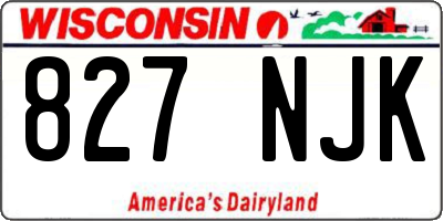 WI license plate 827NJK