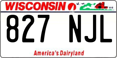 WI license plate 827NJL