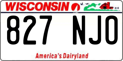 WI license plate 827NJO