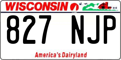 WI license plate 827NJP