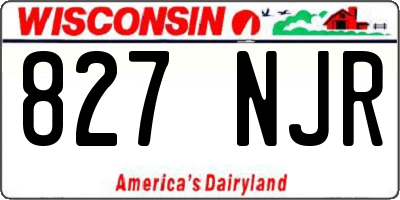 WI license plate 827NJR