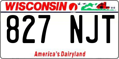 WI license plate 827NJT