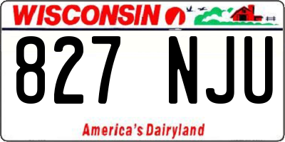 WI license plate 827NJU