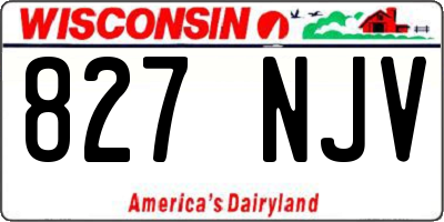 WI license plate 827NJV