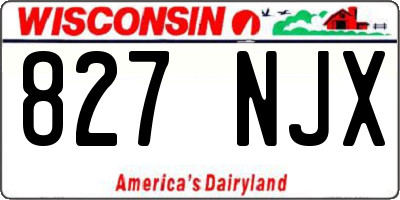 WI license plate 827NJX