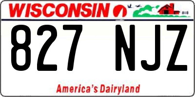 WI license plate 827NJZ