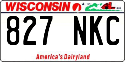 WI license plate 827NKC