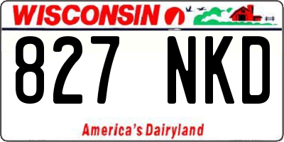 WI license plate 827NKD