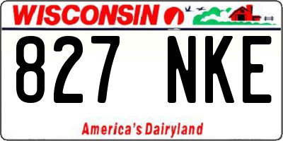 WI license plate 827NKE