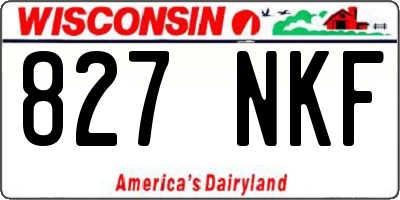 WI license plate 827NKF