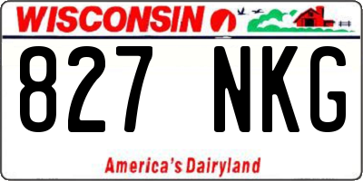 WI license plate 827NKG