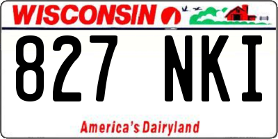 WI license plate 827NKI