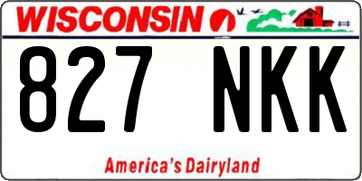 WI license plate 827NKK