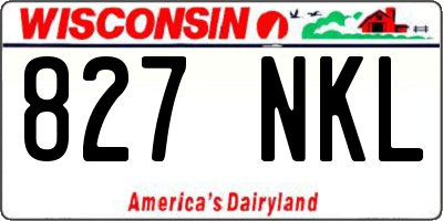 WI license plate 827NKL