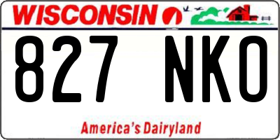 WI license plate 827NKO