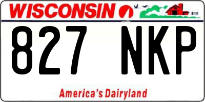 WI license plate 827NKP