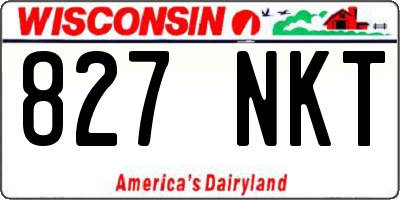 WI license plate 827NKT