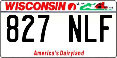 WI license plate 827NLF
