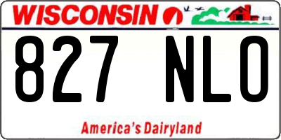 WI license plate 827NLO