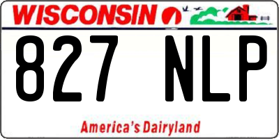 WI license plate 827NLP