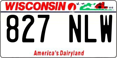 WI license plate 827NLW