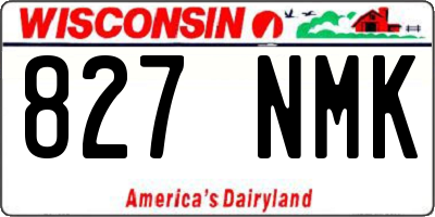 WI license plate 827NMK