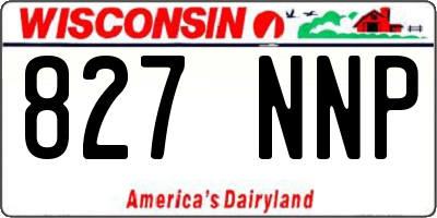 WI license plate 827NNP