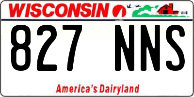 WI license plate 827NNS