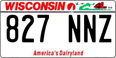 WI license plate 827NNZ