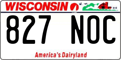 WI license plate 827NOC