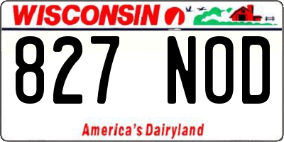 WI license plate 827NOD