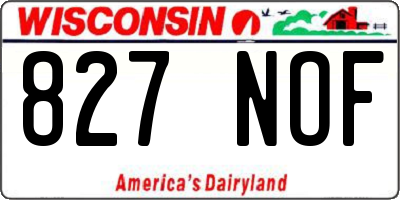 WI license plate 827NOF