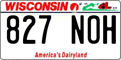 WI license plate 827NOH